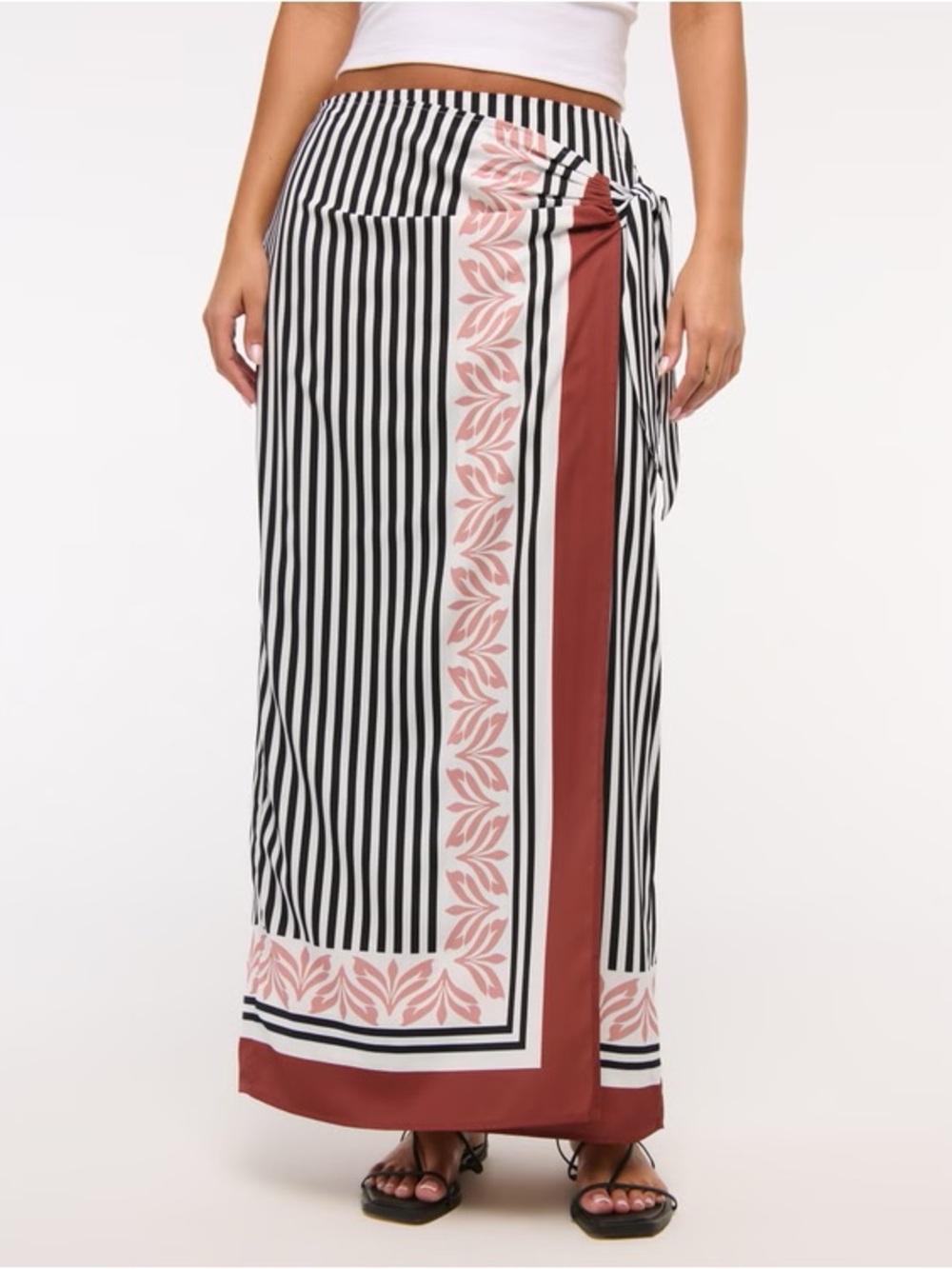 Abercrombie & Fitch High Rise Scarf Style Wrap Maxi Skirt